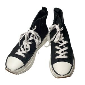 STEVE MADDEN GIRL Black High Top Platform Canvas Sneakers, Size 4